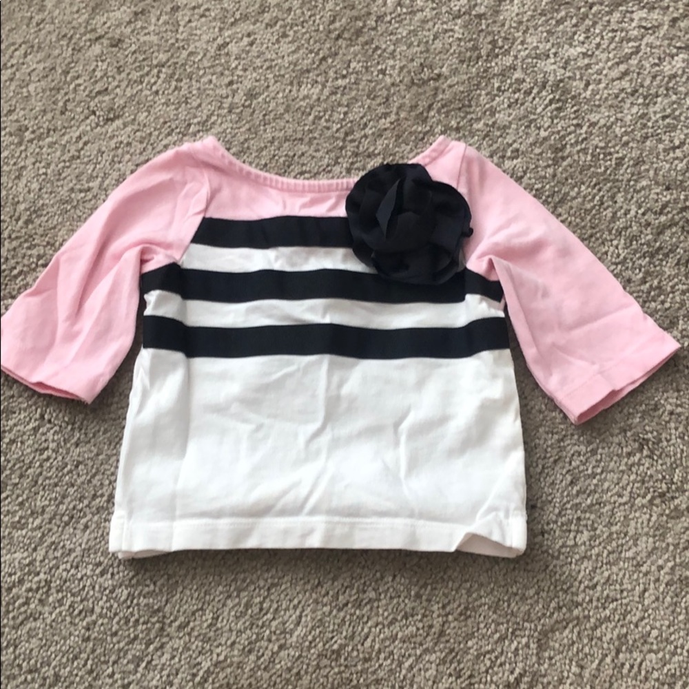White, black, and pink Janie and Jack shirt